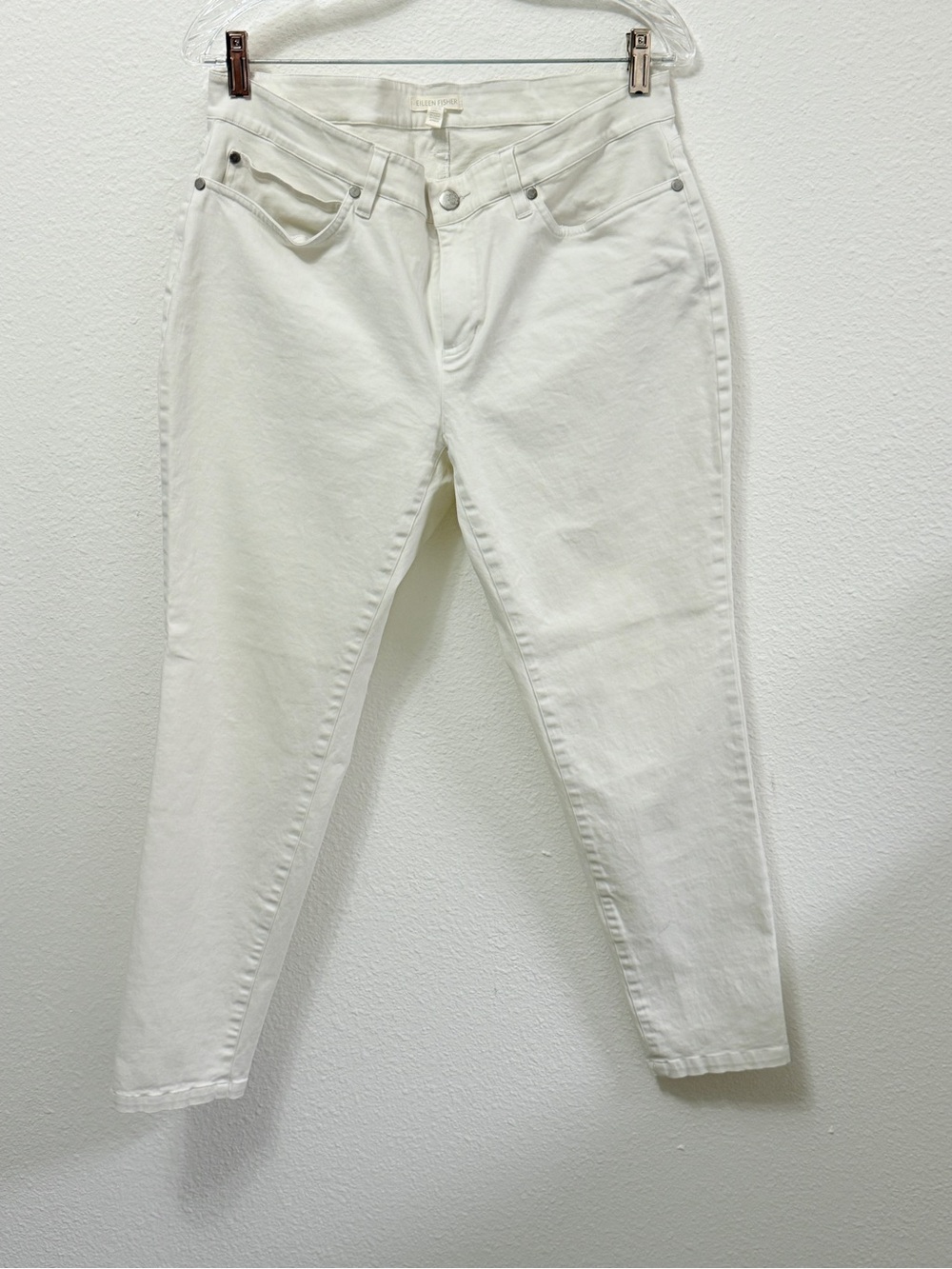Eileen Fisher Organic Cotton Stretch White Jeans Women’s Petite 14P